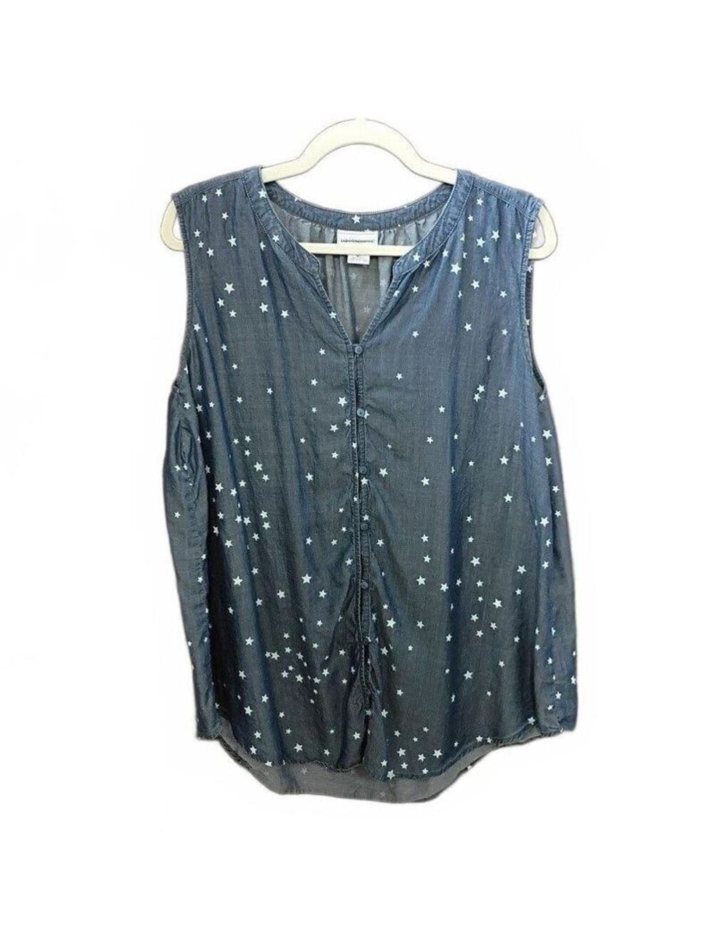 Liz Claiborne Sleeveless Star Print Lyocell Blouse Size XL